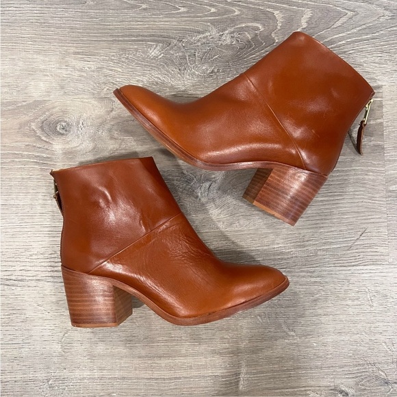 NISOLO Dari Leather Heeled Back Zip Boots in Color “Brandy” Size 8.5 - Picture 6 of 13